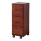 White and Brown Wooden Lingerie Chest Vertical Storage Chest Dresser with Wheels 14"L x 16"W x 35.5"H Red Brown Clearhalo 'Bedroom Furniture' 'Dressers & Chests' 'dressers_chests' 'furn' 'furn_dressers_chests' 'Furniture' 5406094