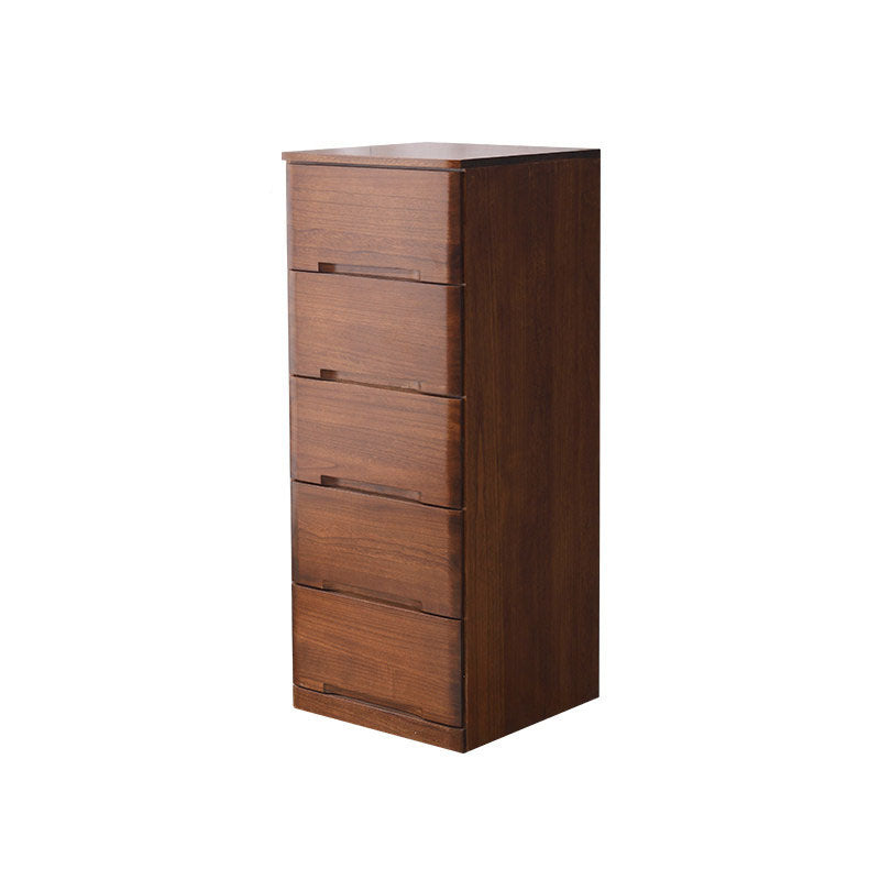 White and Brown Wooden Lingerie Chest Vertical Storage Chest Dresser with Wheels 18"L x 20"W x 49"H Coffee Clearhalo 'Bedroom Furniture' 'Dressers & Chests' 'dressers_chests' 'furn' 'furn_dressers_chests' 'Furniture' 5406098