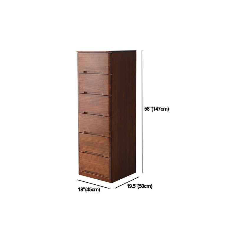 White and Brown Wooden Lingerie Chest Vertical Storage Chest Dresser with Wheels Clearhalo 'Bedroom Furniture' 'Dressers & Chests' 'dressers_chests' 'furn' 'furn_dressers_chests' 'Furniture' 5406110