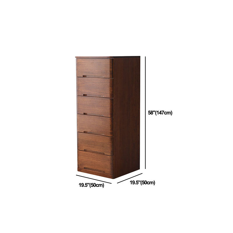 White and Brown Wooden Lingerie Chest Vertical Storage Chest Dresser with Wheels Clearhalo 'Bedroom Furniture' 'Dressers & Chests' 'dressers_chests' 'furn' 'furn_dressers_chests' 'Furniture' 5406113