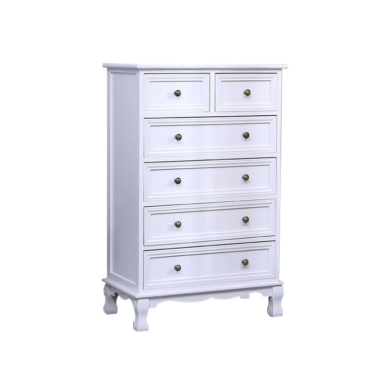 Solid Wood Storage Chest Retro Style Vertical Storage Chest Dresser 23.6"L x 13.8"W x 37.4"H White Clearhalo 'Bedroom Furniture' 'Dressers & Chests' 'dressers_chests' 'furn' 'furn_dressers_chests' 'Furniture' 5406117