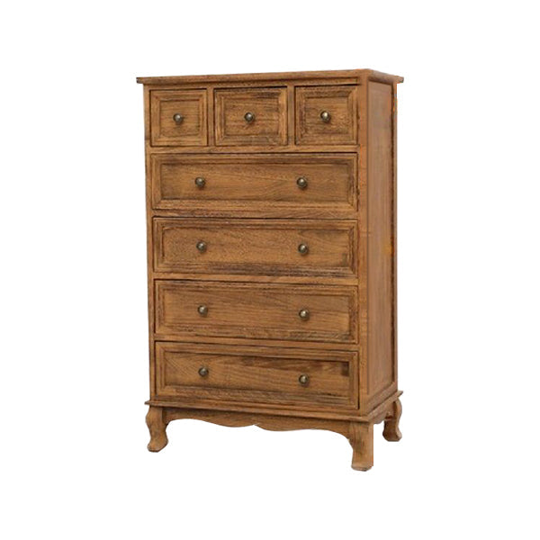 Solid Wood Storage Chest Retro Style Vertical Storage Chest Dresser 23.6"L x 13.8"W x 37.4"H Coffee Clearhalo 'Bedroom Furniture' 'Dressers & Chests' 'dressers_chests' 'furn' 'furn_dressers_chests' 'Furniture' 5406124