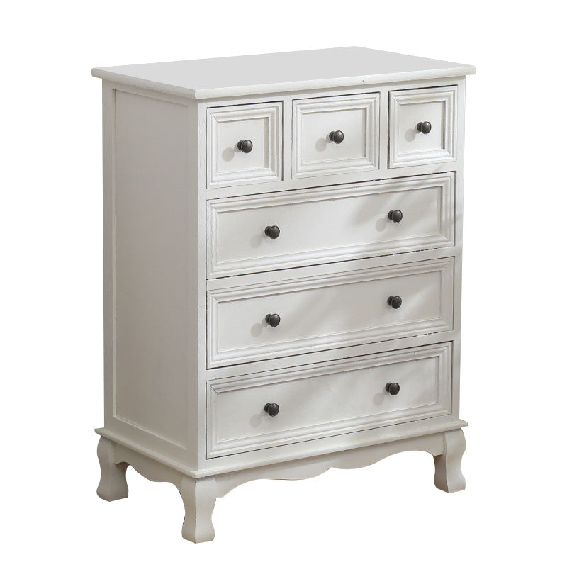 Solid Wood Storage Chest Retro Style Vertical Storage Chest Dresser 24"L x 14"W x 31"H Off-White Clearhalo 'Bedroom Furniture' 'Dressers & Chests' 'dressers_chests' 'furn' 'furn_dressers_chests' 'Furniture' 5406129