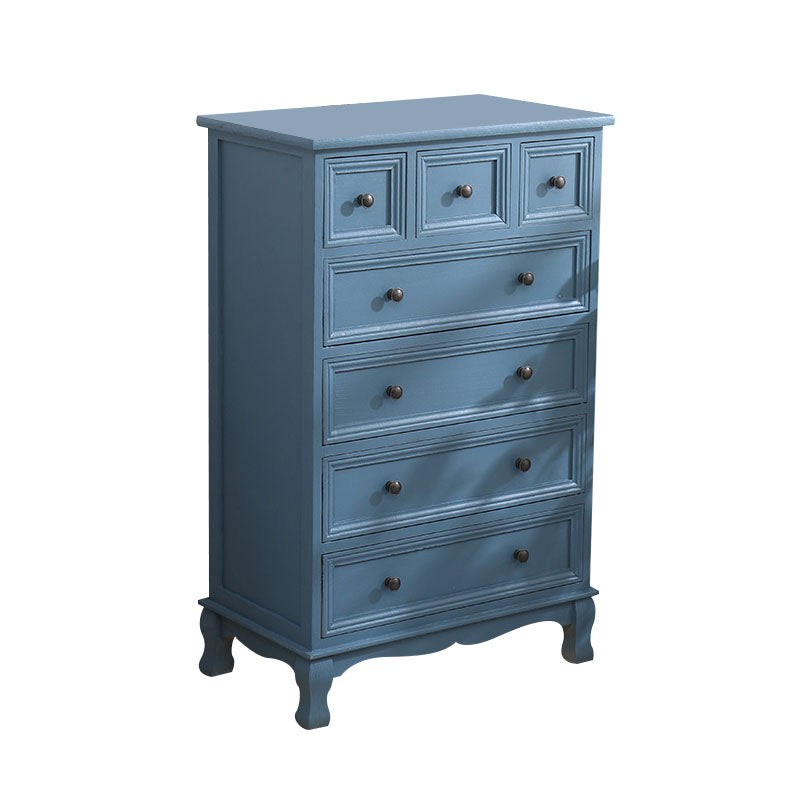 Solid Wood Storage Chest Retro Style Vertical Storage Chest Dresser 23.6"L x 13.8"W x 37.4"H Blue Clearhalo 'Bedroom Furniture' 'Dressers & Chests' 'dressers_chests' 'furn' 'furn_dressers_chests' 'Furniture' 5406133