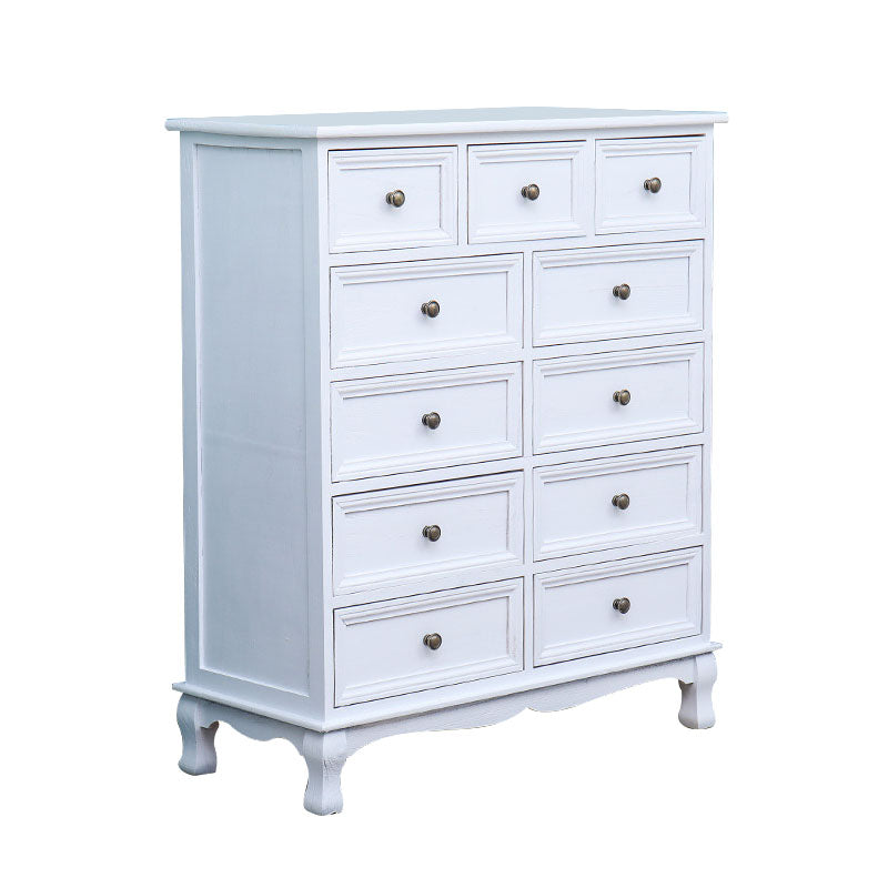 Solid Wood Storage Chest Retro Style Vertical Storage Chest Dresser 31"L x 14"W x 37"H White Clearhalo 'Bedroom Furniture' 'Dressers & Chests' 'dressers_chests' 'furn' 'furn_dressers_chests' 'Furniture' 5406136