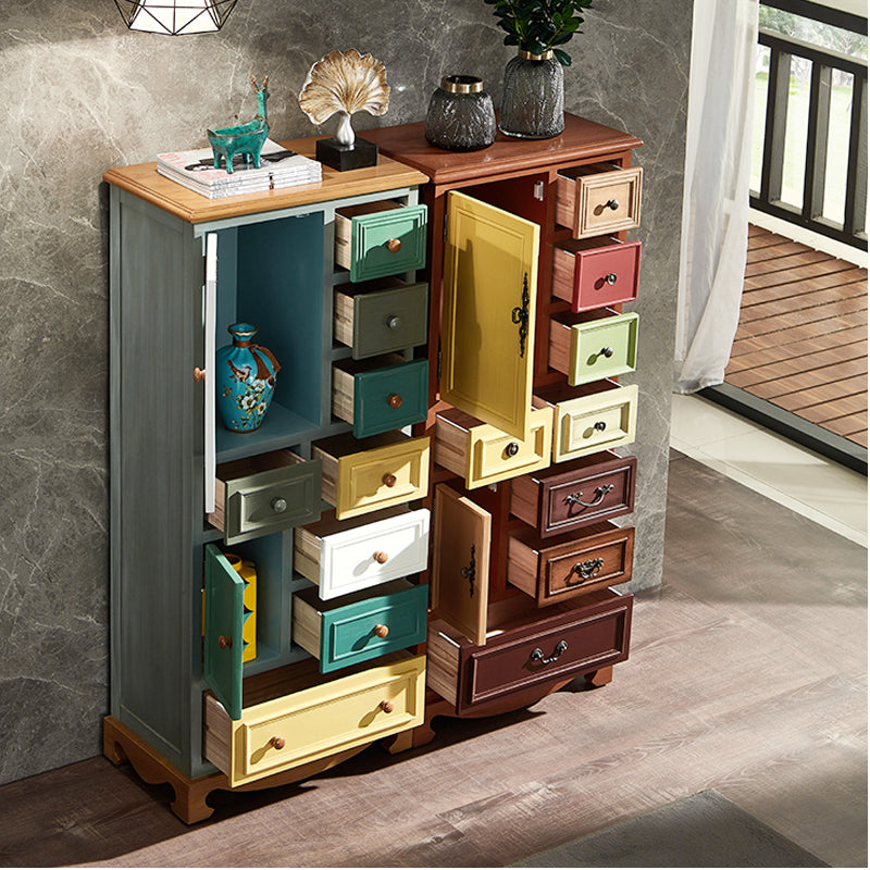 Wood Combo Dresser Traditional Style Vertical Chest for Bedroom