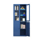 Closed Metal Bookshelf Modern Home Living Room Bedroom Standard Bookcase