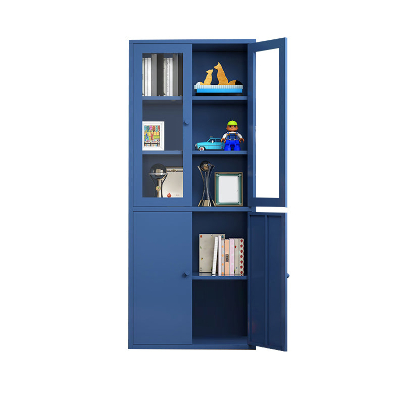 Closed Metal Bookshelf Modern Home Living Room Bedroom Standard Bookcase