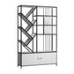 Scandinavian Open Back Bookshelf Metal Bookcase with Cabinet Clearhalo 'Bookcases' 'furn' 'furn_bookcases' 'Furniture' 'Office Furniture' 5406298
