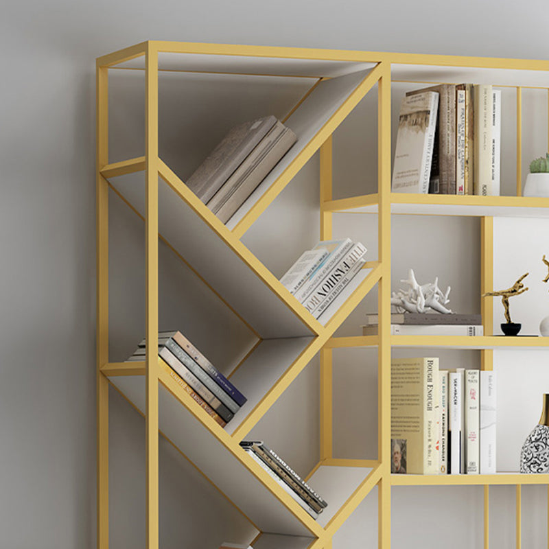 Scandinavian Open Back Bookshelf Metal Bookcase with Cabinet Clearhalo 'Bookcases' 'furn' 'furn_bookcases' 'Furniture' 'Office Furniture' 5406299