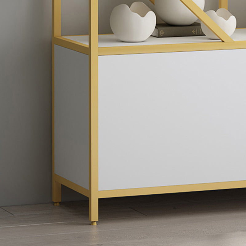 Scandinavian Open Back Bookshelf Metal Bookcase with Cabinet Clearhalo 'Bookcases' 'furn' 'furn_bookcases' 'Furniture' 'Office Furniture' 5406301