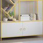 Scandinavian Open Back Bookshelf Metal Bookcase with Cabinet Clearhalo 'Bookcases' 'furn' 'furn_bookcases' 'Furniture' 'Office Furniture' 5406302