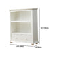 Modern Solid Wood Bookcase, White, Geometric Bookshelf for Bedroom