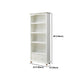 Modern Solid Wood Bookcase, White, Geometric Bookshelf for Bedroom