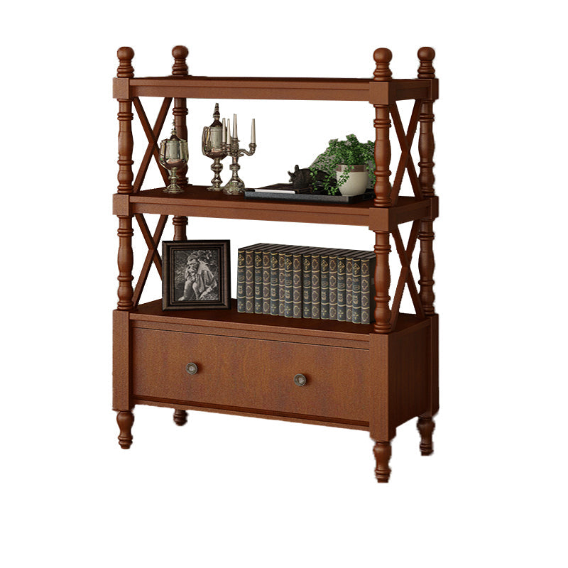 Scandinavian Study Room Bookshelf Solid Wood Etagere Bookcase 35.4"L x 14.2"W x 51.9"H Light Coffee Clearhalo 'Bookcases' 'furn' 'furn_bookcases' 'Furniture' 'Office Furniture' 5406569