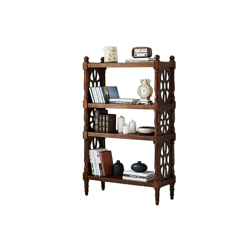Scandinavian Study Room Bookshelf Solid Wood Etagere Bookcase 31.5"L x 12.2"W x 54.7"H Walnut Clearhalo 'Bookcases' 'furn' 'furn_bookcases' 'Furniture' 'Office Furniture' 5406575