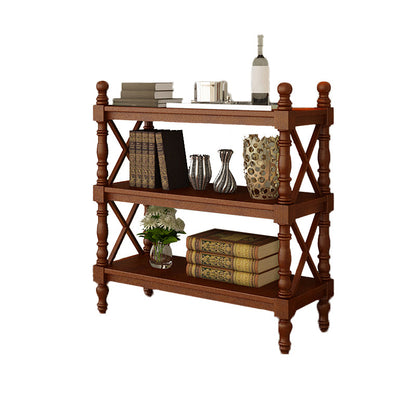 Scandinavian Study Room Bookshelf Solid Wood Etagere Bookcase 27.6"L x 14.2"W x 41.9"H Light Coffee Clearhalo 'Bookcases' 'furn' 'furn_bookcases' 'Furniture' 'Office Furniture' 5406588