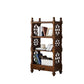 Scandinavian Study Room Bookshelf Solid Wood Etagere Bookcase 31.5"L x 11.8"W x 58.3"H Walnut Clearhalo 'Bookcases' 'furn' 'furn_bookcases' 'Furniture' 'Office Furniture' 5406589