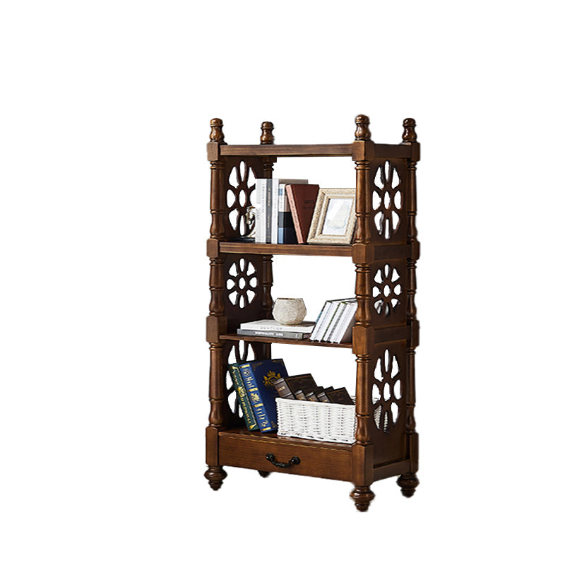 Scandinavian Study Room Bookshelf Solid Wood Etagere Bookcase 31.5"L x 11.8"W x 58.3"H Walnut Clearhalo 'Bookcases' 'furn' 'furn_bookcases' 'Furniture' 'Office Furniture' 5406589
