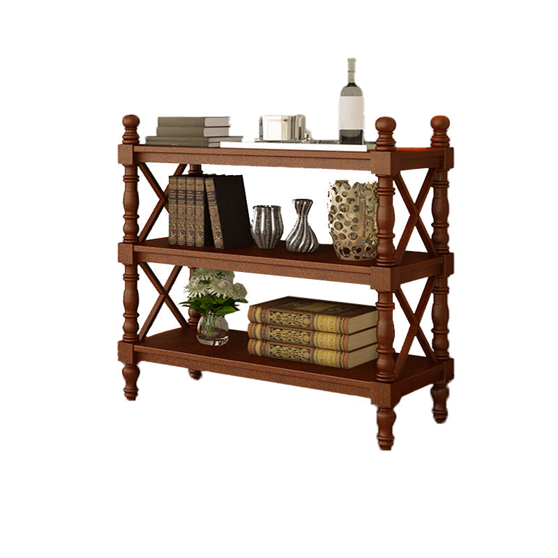 Scandinavian Study Room Bookshelf Solid Wood Etagere Bookcase 35.4"L x 14.2"W x 41.9"H Light Coffee Clearhalo 'Bookcases' 'furn' 'furn_bookcases' 'Furniture' 'Office Furniture' 5406592