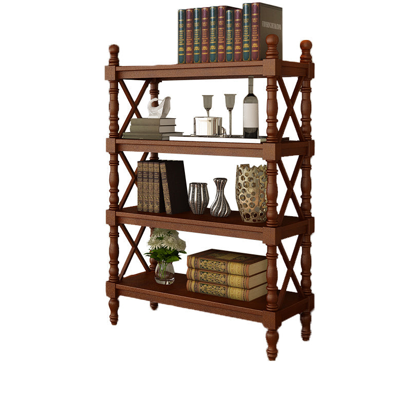 Scandinavian Study Room Bookshelf Solid Wood Etagere Bookcase 35.4"L x 14.2"W x 56.9"H Light Coffee Clearhalo 'Bookcases' 'furn' 'furn_bookcases' 'Furniture' 'Office Furniture' 5406600