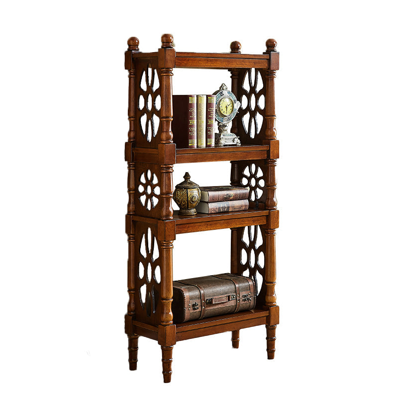 Scandinavian Study Room Bookshelf Solid Wood Etagere Bookcase Dark Wood Clearhalo 'Bookcases' 'furn' 'furn_bookcases' 'Furniture' 'Office Furniture' 5406602
