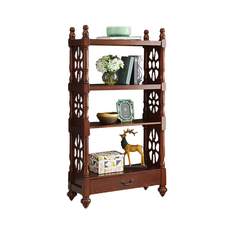 Scandinavian Study Room Bookshelf Solid Wood Etagere Bookcase 23.6"L x 11.8"W x 58.3"H Dark Wood Clearhalo 'Bookcases' 'furn' 'furn_bookcases' 'Furniture' 'Office Furniture' 5406604