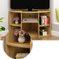 Modern Style TV Stand Wood Open Storage TV Console for Corner