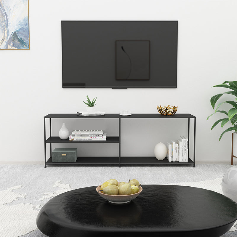 Industrial TV Media Console Metal TV Stand Console with Shelves Clearhalo 'furn' 'furn_tv_stands_entertainment_centers' 'Furniture' 'Living Room Furniture' 'TV Stands & Entertainment Centers' 'TV Stands & Media Storage Furniture' 'tv_stands_entertainment_centers' 5406795