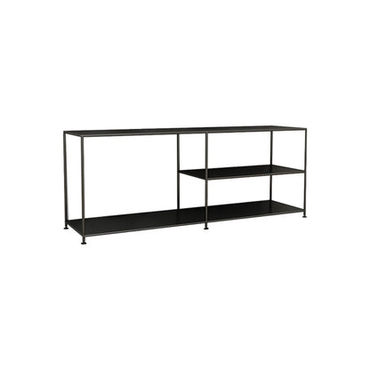 Industrial TV Media Console Metal TV Stand Console with Shelves Black Cabinet Not Included Clearhalo 'furn' 'furn_tv_stands_entertainment_centers' 'Furniture' 'Living Room Furniture' 'TV Stands & Entertainment Centers' 'TV Stands & Media Storage Furniture' 'tv_stands_entertainment_centers' 5406797