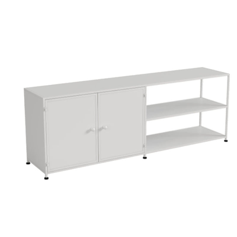 Industrial TV Media Console Metal TV Stand Console with Shelves White 1 Clearhalo 'furn' 'furn_tv_stands_entertainment_centers' 'Furniture' 'Living Room Furniture' 'TV Stands & Entertainment Centers' 'TV Stands & Media Storage Furniture' 'tv_stands_entertainment_centers' 5406802