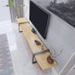Meuble TV de 17,72 pouces de hauteur, console de style industriel en bois massif pour le salon