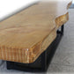 Meuble TV de 17,72 pouces de hauteur, console de style industriel en bois massif pour le salon
