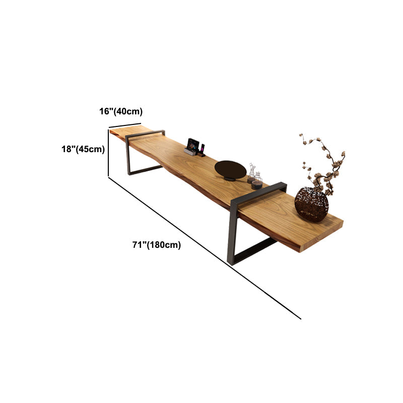 Meuble TV de 17,72 pouces de hauteur, console de style industriel en bois massif pour le salon