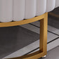 Meuble TV scandinave imitation marbre, console TV de rangement fermée avec tiroirs