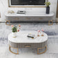 Scandinavian TV Stand Imitation Marble Enclosed Storage TV Console with Drawers