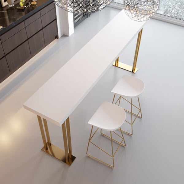 Tavolo da pranzo in legno in legno pino tavolo da bar rettangolo glam con doppio piedistallo per soggiorno