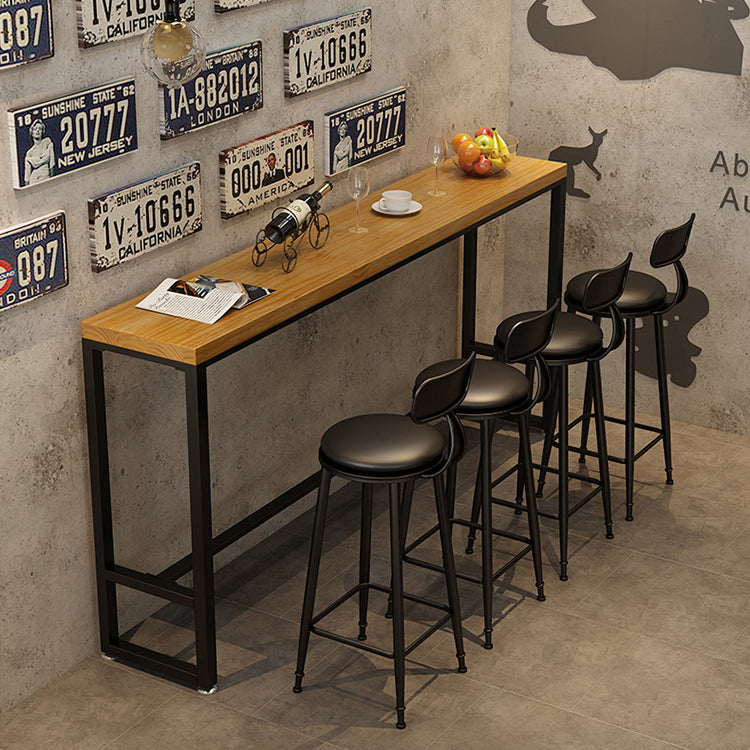 Tavolo da pranzo in legno in legno di pino tavolo da bar rettangolo industriale con base di cavalletto per balcone