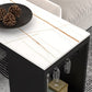 Stone Top Industrial Cocktail Bar Table with Storage Rectangle Counter Table Clearhalo 'Bar Furniture' 'Bar Tables' 'bar_tables' 'furn' 'furn_bar_tables' 'Furniture' 'Kitchen & Dining Furniture' 5407057