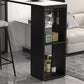 Stone Top Industrial Cocktail Bar Table with Storage Rectangle Counter Table Clearhalo 'Bar Furniture' 'Bar Tables' 'bar_tables' 'furn' 'furn_bar_tables' 'Furniture' 'Kitchen & Dining Furniture' 5407058
