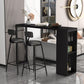 Stone Top Industrial Cocktail Bar Table with Storage Rectangle Counter Table Clearhalo 'Bar Furniture' 'Bar Tables' 'bar_tables' 'furn' 'furn_bar_tables' 'Furniture' 'Kitchen & Dining Furniture' 5407063