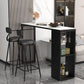 Stone Top Industrial Cocktail Bar Table with Storage Rectangle Counter Table Clearhalo 'Bar Furniture' 'Bar Tables' 'bar_tables' 'furn' 'furn_bar_tables' 'Furniture' 'Kitchen & Dining Furniture' 5407065