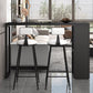 Stone Top Industrial Cocktail Bar Table with Storage Rectangle Counter Table Clearhalo 'Bar Furniture' 'Bar Tables' 'bar_tables' 'furn' 'furn_bar_tables' 'Furniture' 'Kitchen & Dining Furniture' 5407066