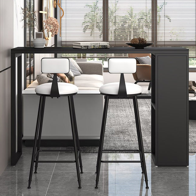 Stone Top Industrial Cocktail Bar Table with Storage Rectangle Counter Table Clearhalo 'Bar Furniture' 'Bar Tables' 'bar_tables' 'furn' 'furn_bar_tables' 'Furniture' 'Kitchen & Dining Furniture' 5407066