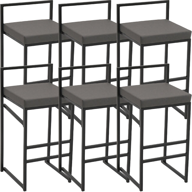 Taburete moderno de brazo sin brazo de respaldo Taburete de barra de cocina de hierro con cojín y pedal