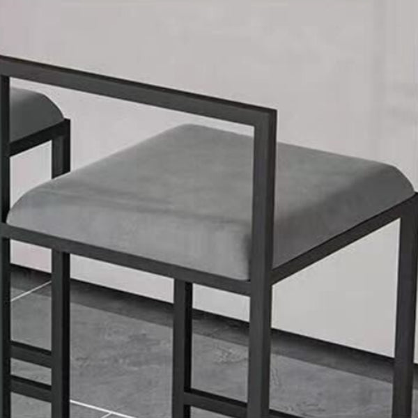 Taburete moderno de brazo sin brazo de respaldo Taburete de barra de cocina de hierro con cojín y pedal