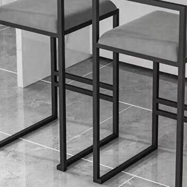 Taburete moderno de brazo sin brazo de respaldo Taburete de barra de cocina de hierro con cojín y pedal