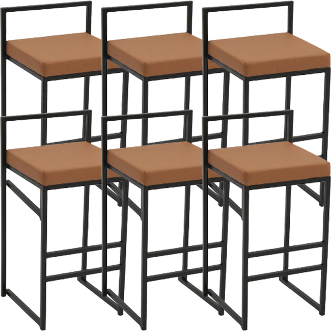 Taburete moderno de brazo sin brazo de respaldo Taburete de barra de cocina de hierro con cojín y pedal