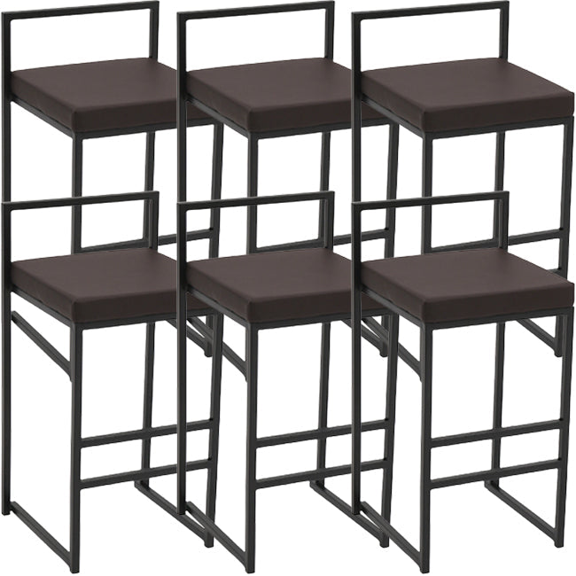 Taburete moderno de brazo sin brazo de respaldo Taburete de barra de cocina de hierro con cojín y pedal