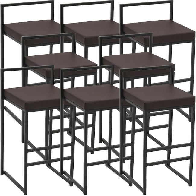 Taburete moderno de brazo sin brazo de respaldo Taburete de barra de cocina de hierro con cojín y pedal